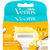 Gillette Venus ComfortGlide - Confezione da 3 ricariche 2 in 1 per lame di rasoio Olay, con barre di umidità