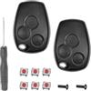 SLshiBo 2 Pieces Ricambio Chiave Guscio Renault 3 Tasti Cover Guscio Chiave Telecomando con 6 Pulsanti per Renault Kangoo Modus Clio Master Trafic Twingo Switch Dacia Duster Vivaro e Espace