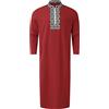 JokeLomple Uomo Musulmano Caftano - con Stampa in Cotone Islamico Royalty Dubai Robe Abiti Musulmani Uomo Vestito Arabo Preghiera Eid Robe Arabia Musulmana