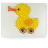 Pracht Creatives Hobby 6029-15041 Quadro di spago con anatra di circa 15 x 20 cm, piccolo quadro di spago, set completo con filo, chiodi di metallo, utensile, sagoma e piastra di legno