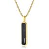 GAVU Collana da Uomo in Acciaio Inossidabile con Ciondolo Targhetta Militare, Collana Oro Uomo 18K con Ciondolo in Acciaio Inox Nero 60cm