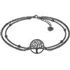 SERASAR Cavigliera Donna Argento Nera 925 Albero Della Vita Gioiello Elegante con Zirconi Regolabile Resistente all'Acqua Cavigliera Estate Mare Spiaggia Piede Ragazze Idee Regalo in Confezione