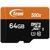 TEAMGROUP TEAM GROUP Micro SD 2 GB Scheda di Memoria con Adattatore SD Orange/Black 64 GB Class 10 UHS-I Grade 1