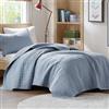 Comfort Spaces Kienna - Set di biancheria da letto con trapuntatura double-face, leggera, morbida, per tutte le stagioni, con fodera coordinata, blu, copriletto doppio/matrimoniale XL (167,6 x 228,6
