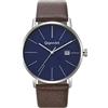 Gigandet Orologio Uomo Quarzo Minimalism Analogico Bracciale Cuoio Blu Marrone G42-012