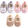 FedMois 3 Paia Calzini Scarpe Invernali Termici Antiscivolo Calze a Pantofola Neonati Bimbi, Rosa, Grigio e Beige, 12-18 mesi