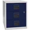 Bisley Home PFA - Armadietto Mobile, 3 cassetti universali, in Metallo, Struttura 505 Grigio Chiaro, facciata Oxford Blu, 40 x 41,3 x 52,8 cm