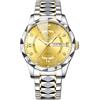 RORIOS Orologio Elegante Quarzo da Uomo Orologio da Polso Diamante Impermeabile Orologio Classico Acciaio Inossidabile Orologio Multifunzione Lavoro oro C