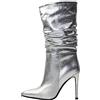 NALLY Stivaletti, Stivali Donna, Argento, 41 EU