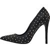 IRIDIA, Decolleté con Borchie Donna, Nero, 38 EU