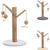 PATAM Albero Tiragraffi per Gatti Grandi e Piccoli con Palline Gioco Alto 56 cm, Happy Tree Grigio Chiaro