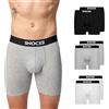 Snocks Boxer Uomo Cotone Elasticizzato 6X Mutande Slip Intimo Boxer Lunghi Taglia dalla S alla 4XL (L, 6X Mix1)