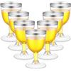 LATERN 50 Pezzi Bicchieri da Vino con Bordo in Argento, 170ml Bicchieri da Degustazione in Plastica Bicchieri da Vino per Feste con Gambo Riutilizzabili per Whisky Champagne Birra Cocktail Martini