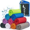 Fit-Flip Cooling Towel per lo sport e la palestra 100x30cm, asciugamano in microfibra come Airflip asciugamano rinfrescante per corsa, trekking, viaggio e yoga - Colore: Nero - verde neon, misura: 100x30cm