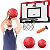 HYES Canestro da basket per adulti e bambini, set da basket con 2 pompe per interni ed esterni, giocattolo da basket, montaggio a parete, colore nero e rosso