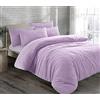 Rainbow Style Set di biancheria da letto con federe, in pile, morbido, accogliente, caldo, con federe, colore lilla, 260 x 220 cm circa