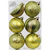 Inge-glas Set di 6 palline natalizie da 8 cm, motivo decorativo in plastica infrangibile, 80 mm, colore verde oliva