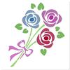 GORGECRAFT Bouquet di Rose Stencil Fiori Modelli 3 Bouquet di Rose Legato con Bowknot Motivo Riutilizzabile Quadrato Plastica Pittura Stencil Segno per Notebook Scrapbooking Carta Decorazione Casa