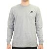 Nike M NSW Club Tee - LS T-Shirt A Manica Lunga, Uomo, Dk Grey Heather/Black, 3XL