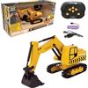 Lexibook, Crosslander® Pro, Escavatore RC, retroescavatore telecomandato, pala automatica, tappeto da gioco, stampi per la sabbia, 2 camion e un ponte in scatola inclusi, ricaricabile, RCP30