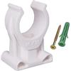 SKIR'CO Clip per Tubi - 20 Pezzi Morsetti in Plastica da 16-18 mm, Tipo U, Ganci Bianchi