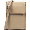 FIRENZE ARTEGIANI. Albaretto Borsa a tracolla da donna in vera pelle finitura Dollaro13x4x19cm. Colore: Taupe, taupe, Contemporaneo