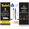 Yodoit Batteria per iPhone 7 Batteria di Ricambio, 3500mAH Batteria Li-ion Alta Capacità 0 Ciclo Li-ion Batteria con Kit Sostituzione