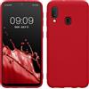 kwmobile Custodia Compatibile con Samsung Galaxy A20e Cover - Back Case per Smartphone in Silicone TPU - Protezione Gommata - rosso classico