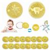 Jiahuade Monete Fata dei Denti,16 PCS Tooth Fairy Coin,Regalo Fatina dei Denti,Monete Fata dei Denti d'oro,Moneta Commemorativa (C)