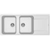 Elleci LG250068 Life 500 - Lavello da cucina, 2 vasche, gocciolatoio, 116x50 cm, Bianco