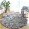Tinyboy-hbq Tappeto Shaggy Rotondo Tappeti Soggiorno Pelo Lungo Adatto per Tappeto da Soggiorno Soffice Cuscino Rotondo per Divano con Moquette Antiscivolo(Grigio bianco, Diametro100cm)