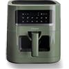 Friggitrice ad aria 6 litri completa di elettrodomestici intelligenti Olio  verde Touch Screen antiaderente 1350w Forniture da cucina