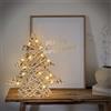 ECD Germany Albero di Natale con Illuminazione a 15 LED con Luce Bianco Caldo Decorazione Natalizia 30 cm in Rattan con Timer 6 ore ON 18 ore OFF e Batterie Design Creativo