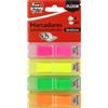 Fixo Note | Marcatori adesivi trasparenti | 4 colori fluoro con dispenser singolo | ciascuno con 50 indicazioni | plastica translucida | riposizionabile | impermeabile | materiale scolastico perfetto