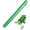 Leikance Mini canna da pesca portatile, mini penna da pesca tascabile, in lega di alluminio, canna da pesca con mulinello per pesca all'aperto