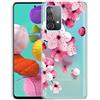 WQCSH Compatibile con Samsung Galaxy A32 5G Custodia Ultra Sottile Anti Antiurto TPU Silicone Verniciato Modello Resistente ai Graffi+1PCS Protezione Dello Schermo Fiore Di Pesca