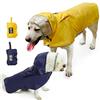 BePetMia Giacca Impermeabile per Cani, Cappotto Impermeabile per Cani con Cappuccio, Giacca Antivento Regolabile per Cani di Taglia Piccola, Media e Grande (XXXL: Neck 68-72cm, Chest 80-92cm, Yellow)