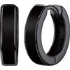 Silvora 10 mm Un paio di orecchini a cerchio uomo argento vintage con teschi/nodi celti/rune nordiche/Infinito/Occhio cattivo, piccoli cerchi neri argento 925 non dà allergia