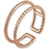 GD GOOD.designs Anello in oro rosa da donna regolabile in acciaio inossidabile - impermeabile - doppio anello aperto - anello da donna in argento incl. confezione regalo
