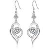 CRASLYMO Orecchini in argento 925 oro orecchini da donna e ragazza, lunghi pendenti 5A zirconi 14k oro | regalo di compleanno per fidanzata, mamma, moglie, figlia, 3.2 cm x 1.15 cm, Argento sterling