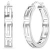LeCalla Orecchini a cerchio in argento sterling 925 con chiave greca | Orecchini a cerchio da parete leggeri con chiave greca e chiusura a scatto per donna 20 mm