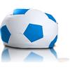 Ecopuf Football | Pouf Poltrona Sacco a forma di Palla da Calcio in Ecopelle Taglia S - Pouf a Sacco con imbottitura - Pouf Poltrona con Doppia Zip - Pouf Bambini Dim 55x35