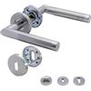 Generic APECS Maniglia per porta d'ingresso e porta interna Maniglia per porta in acciaio inox 304 opaco satinato con rosette rotonde Trim porta WC | PZ | BB Modello H-3214