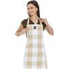 Encasa XO Encasa Homes Grembiule da Cucina Regolabile con Tasche e portasciugamani - 68x85 cm - Cotone Riciclato Ecologico, per la casa e Il Ristorante, Uomini e Donne, Cottura - Controlli di bufalo beige