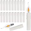 GZLCEU 20 lampadari a manicotto per candela, in plastica, attacco E14, per lampada da parete a LED, decorazione (bianco, 100 x 30 mm)