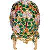 danila-souvenirs uovo intagliato in stile Fabergé/portagioie Foglia Di Trifoglio 9,5 cm verde