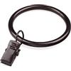 Generic Anello in metallo con clip, diametro interno 44 mm, adatto per aste per tende sotto i 38 mm (olio di bronzo, 28 pezzi)