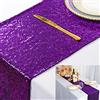 ShinyBeauty Tovaglietta viola da 72 pollici, 12x72 pollici, tovaglia decorativa per festa con lustrini, viola regale, runner natalizi viola in tessuto lino per la decorazione della tavola.