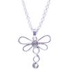 NILUXE DESIGN-Ciondolo donna Libellula argento tibetano - Collana catena argento donna grande libellula ciondolo spirale argento bohémien - Altezza regolabile(Catena lunga) (Catena lunga)