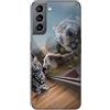 DiaryTown Cover per Samsung Galaxy S21 5G Silicone Morbida, Samsung S21 5G Custodia Nero con Motivo Animale Case Sottile TPU Antiurto Bumper Cellulare Protettiva Cover, Gatto Tigre